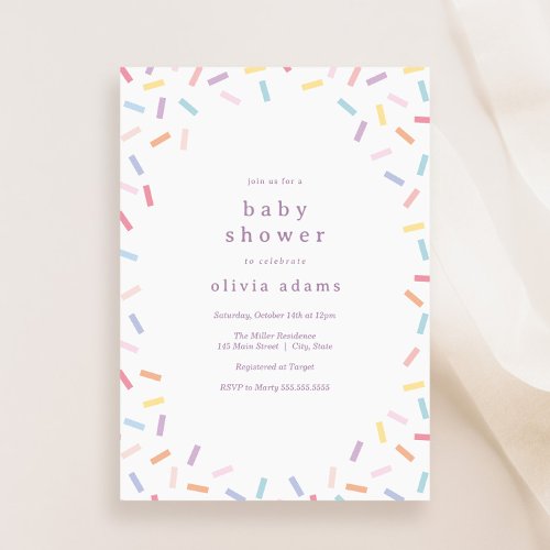 Rainbow Sprinkles Baby Sprinkle Invitation