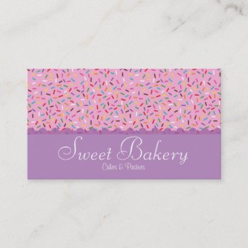 Rainbow Sprinkles Bakery Business Card by KaleenaRae at Zazzle
