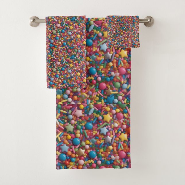 Rainbow Sprinkles Bath Towel Set (Insitu)