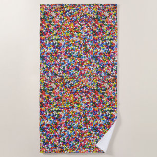 Rainbow sprinkles beach towel