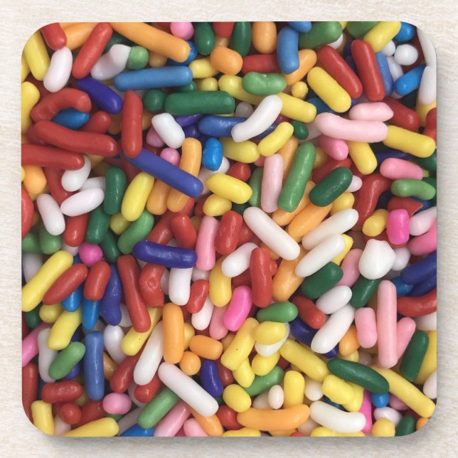Rainbow Sprinkles Beverage Coaster (Front)