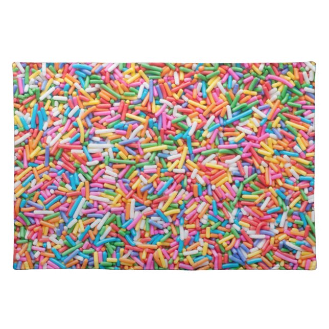 Rainbow Sprinkles Cloth Placemat (Front)
