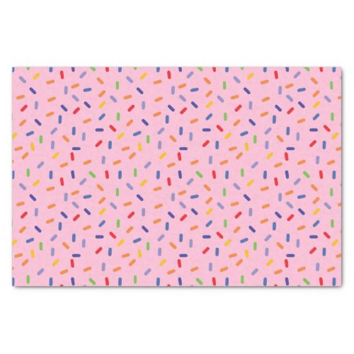 Rainbow Sprinkles Colorful Confetti Light Pink Tissue Paper