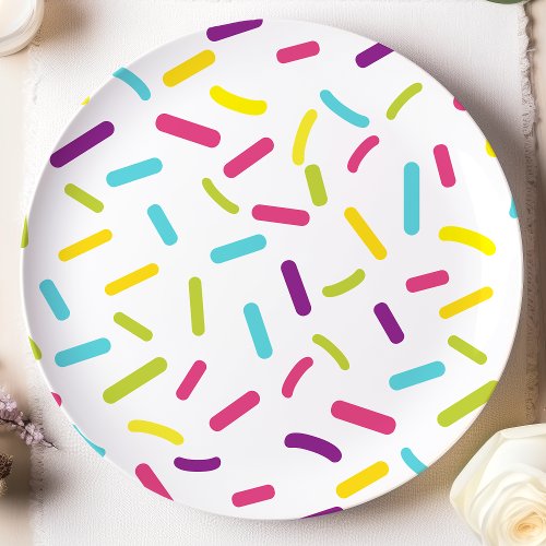 Rainbow Sprinkles Colorful Dessert Candy Paper Plates