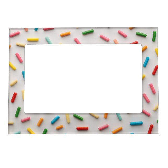 Rainbow Sprinkles Colorful Pattern Magnetic Frame (Front)