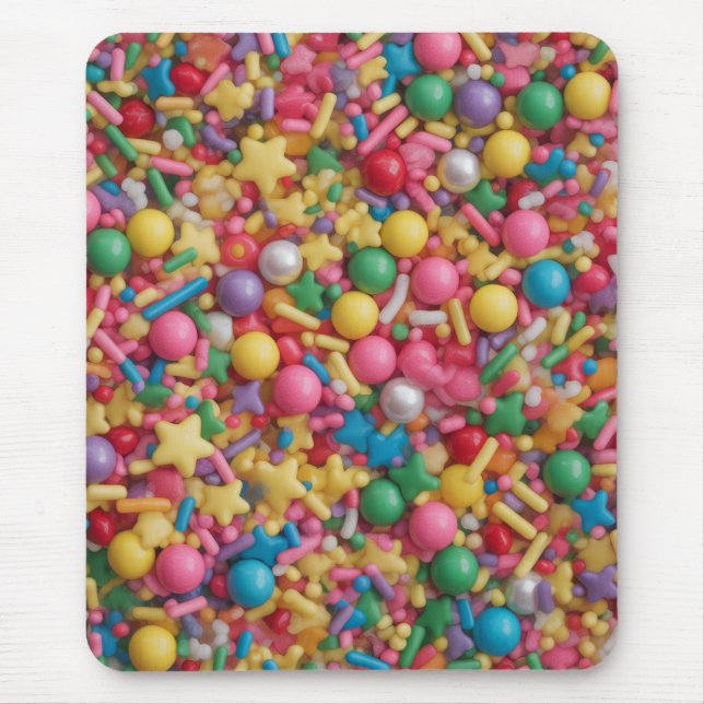 Rainbow Sprinkles Colorful Pattern Mouse Pad (Front)