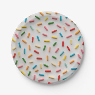 Rainbow Sprinkles Colorful Pattern Paper Plates