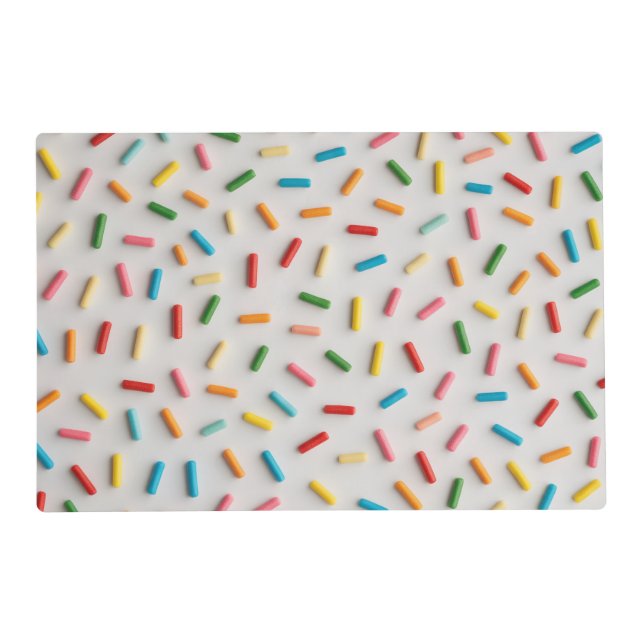 Rainbow Sprinkles Colorful Pattern Placemat (Front)