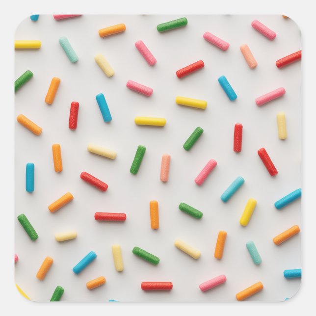 Rainbow Sprinkles Colorful Pattern Square Sticker (Front)