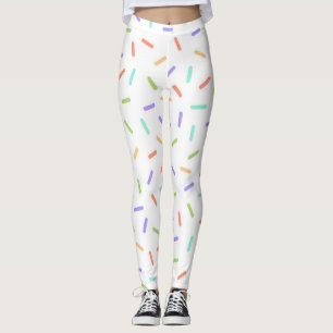 Rainbow sprinkles confetti fun colorful pattern leggings