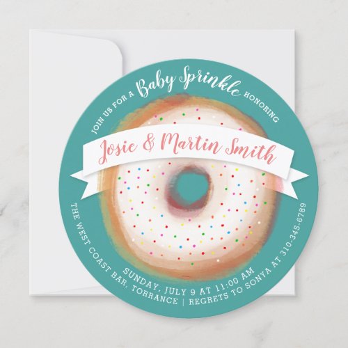 Rainbow Sprinkles Donut Baby Shower Baby Sprinkle Invitation