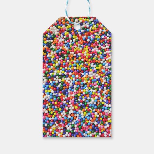 Rainbow sprinkles gift tags