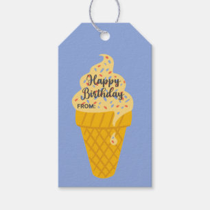 Rainbow Sprinkles Ice Cream Cone Gift Tags