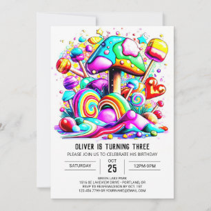 Rainbow Sprinkles Kids Birthday Invitation