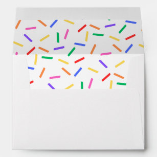 Rainbow Sprinkles Kids Birthday Invite Envelope