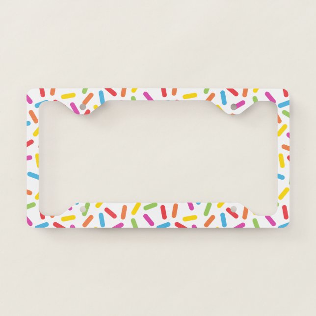 Rainbow Sprinkles License Plate Frame (Front)
