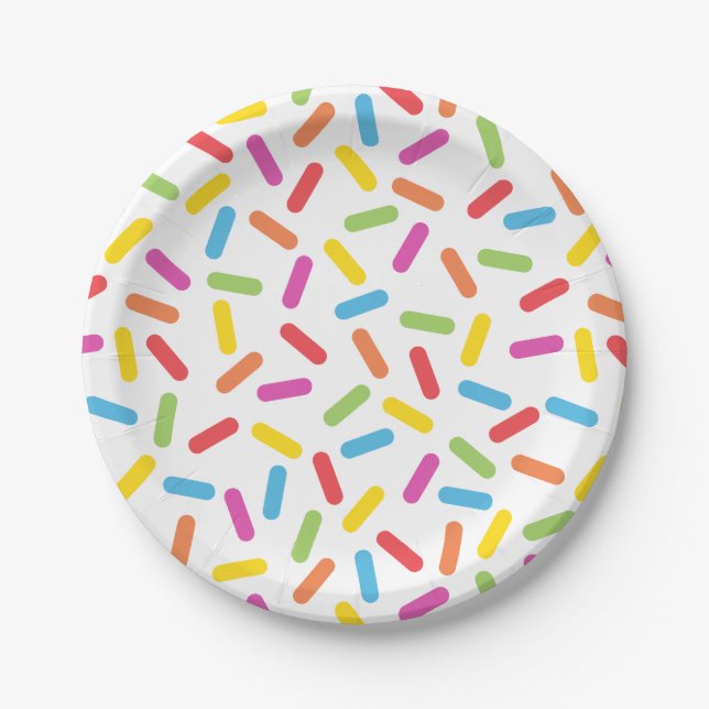 Rainbow Sprinkles Paper Plates (Front)