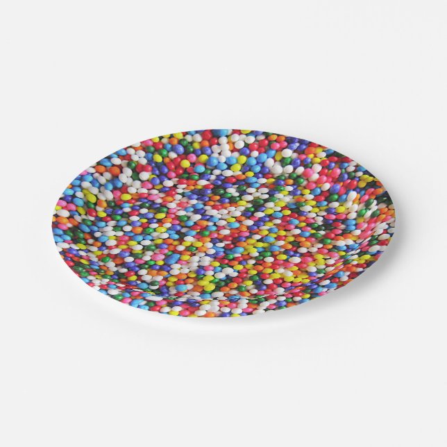 Rainbow sprinkles paper plates (Angled)
