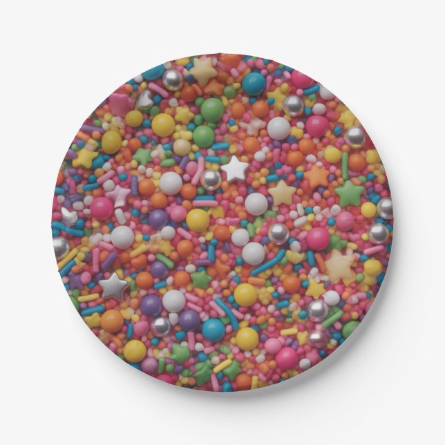 Rainbow sprinkles paper plates (Front)