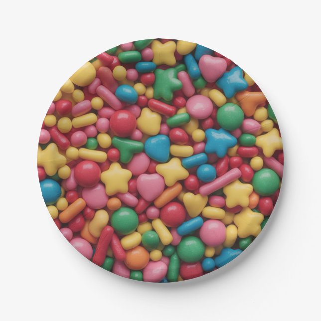 Rainbow sprinkles paper plates (Front)