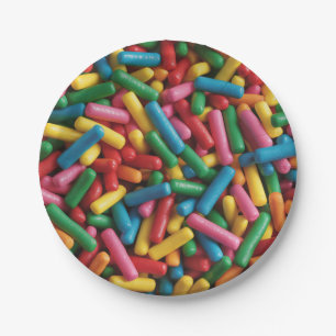 Rainbow sprinkles paper plates
