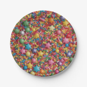 Rainbow sprinkles paper plates