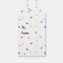 Rainbow Sprinkles Pattern Gift Tags