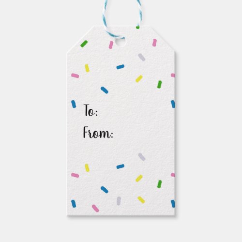 Rainbow Sprinkles Pattern Gift Tags