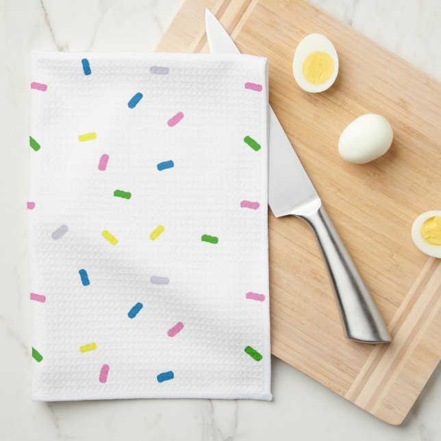 Rainbow Sprinkles Pattern Kitchen Towel (Quarter Fold)