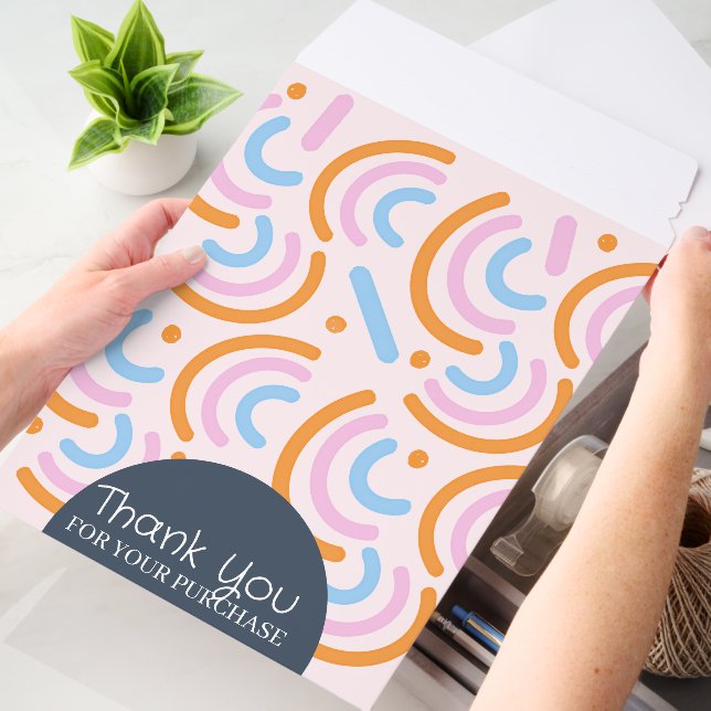 Rainbow Sprinkles Pattern Thank You Business Envelope Mailers (Desk)