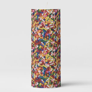 Rainbow Sprinkles Pillar Candle