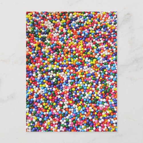 Rainbow sprinkles postcard