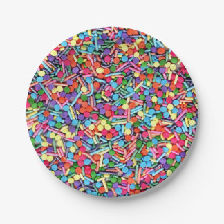 Rainbow Sprinkles Rainbow Jimmies Paper Plates