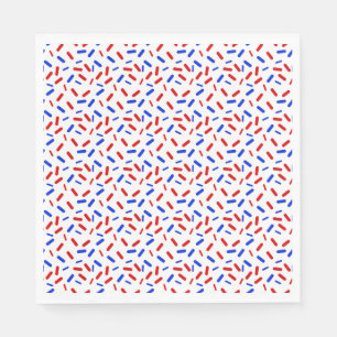 Rainbow Sprinkles Red White Blue American Flag Napkins