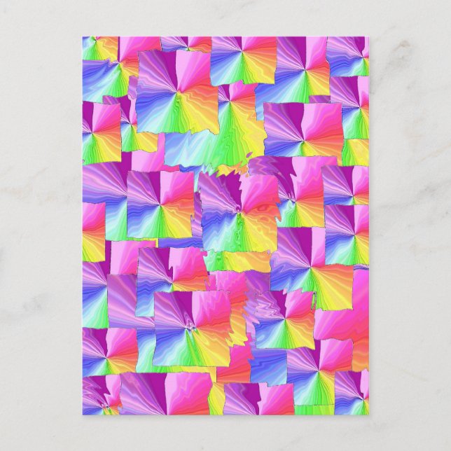 Rainbow Sqaures Postcard (Front)