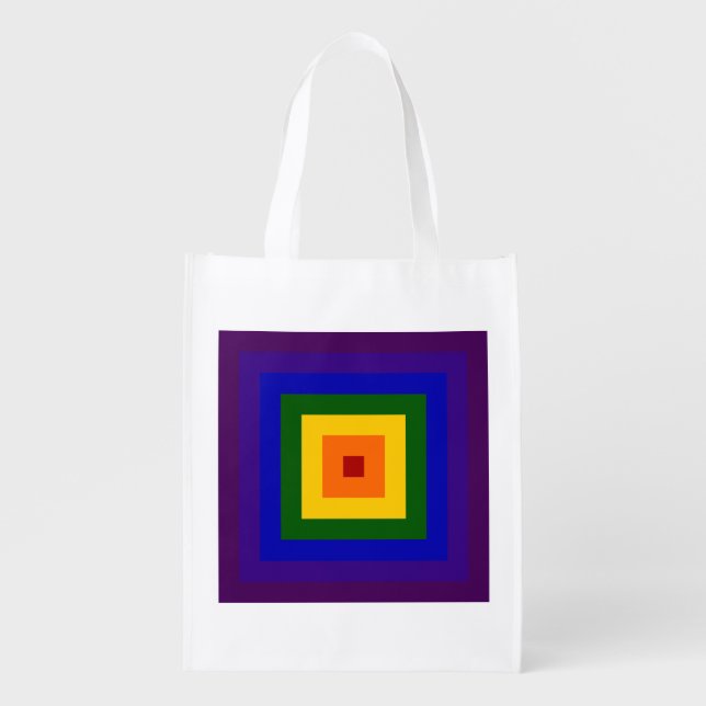 Rainbow Square Grocery Bag (Front)