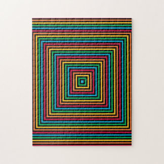 Rainbow Square Hypnotic Illusion Challenging Jigsaw Puzzle