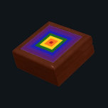 Rainbow Square Jewelry Box<br><div class="desc">Show your love of color with a geometric rainbow. A series of red,  orange,  yellow,  green,  blue,  indigo,  and violet squares radiate out from the center of this festive design. 

 Digitally created 5400 x 5400 pixel image. 
 Copyright ©2011 Claire E. Skinner,  All rights reserved.</div>