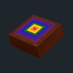 Rainbow Square Jewelry Box<br><div class="desc">Show your love of color with a geometric rainbow. A series of red,  orange,  yellow,  green,  blue,  indigo,  and violet squares radiate out from the center of this festive design. 

 Digitally created 5400 x 5400 pixel image. 
 Copyright ©2011 Claire E. Skinner,  All rights reserved.</div>