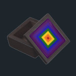 Rainbow Square Keepsake Box<br><div class="desc">Show your love of color with a geometric rainbow. A series of red,  orange,  yellow,  green,  blue,  indigo,  and violet squares radiate out from the center of this festive design. 

 Digitally created 5400 x 5400 pixel image. 
 Copyright ©2011 Claire E. Skinner,  All rights reserved.</div>