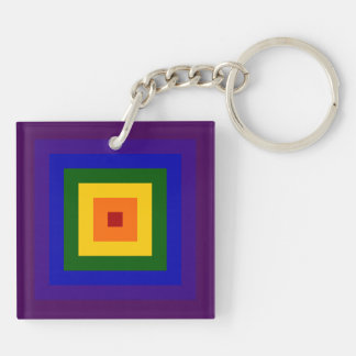 Rainbow Square Keychain