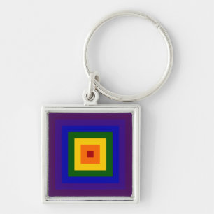 Rainbow Square Keychain