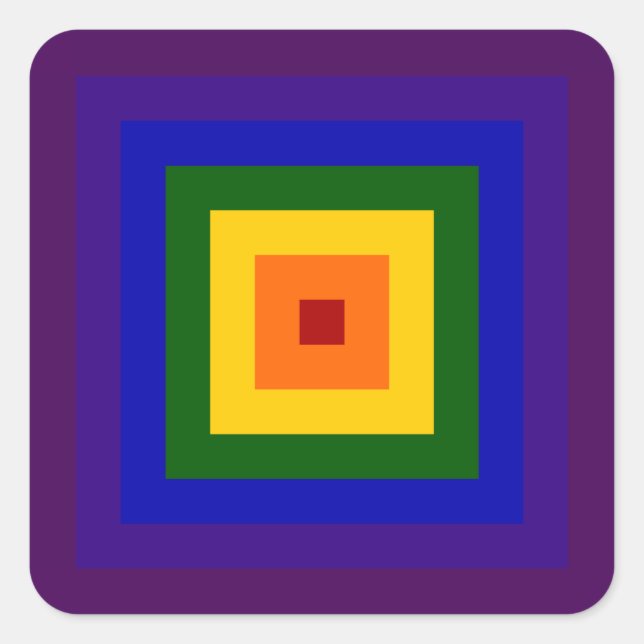 Rainbow Square Square Sticker (Front)