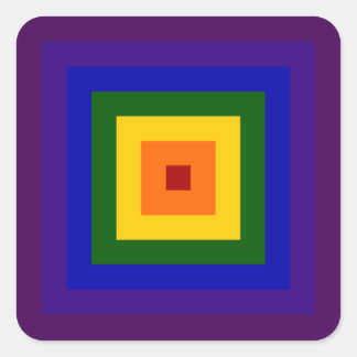 Rainbow Square Square Sticker