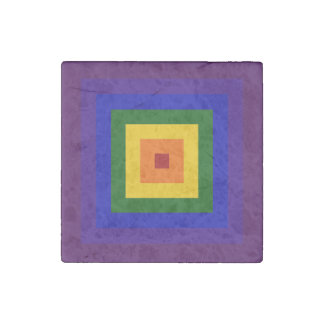 Rainbow Square Stone Magnet