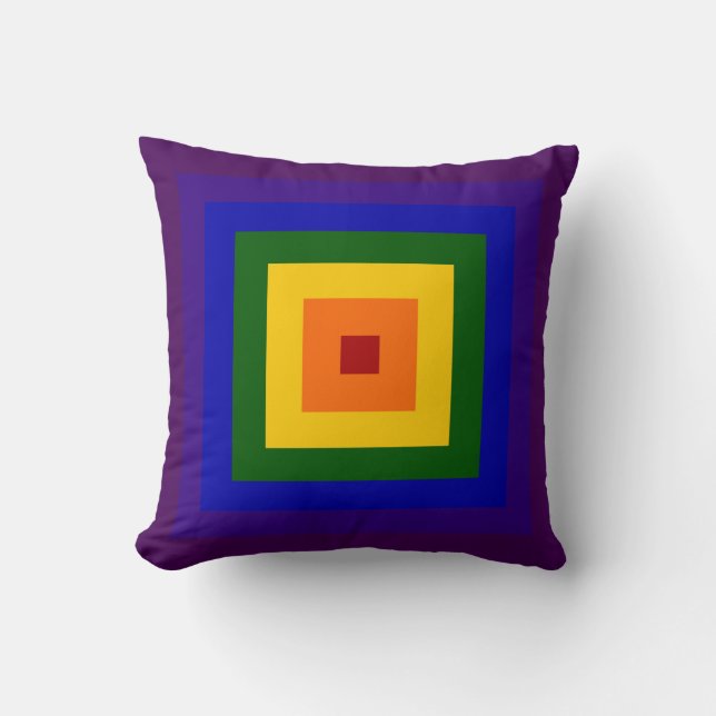 Rainbow Square Throw Pillow (Front)