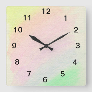 Rainbow - square wall clock
