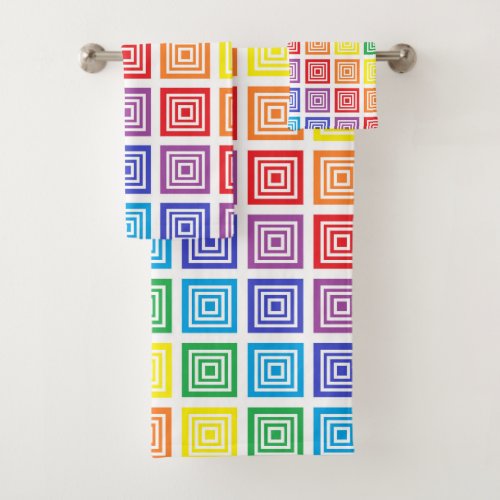 Rainbow Squared Bath Towel Set