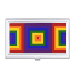 Rainbow Squares Business Card Case
