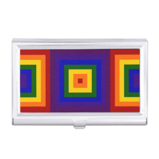 Rainbow Squares Business Card Case